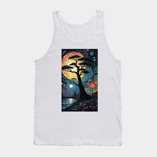 Starry Night Mosaic Reverie: Van Gogh's Luminescent Tapestry Tank Top